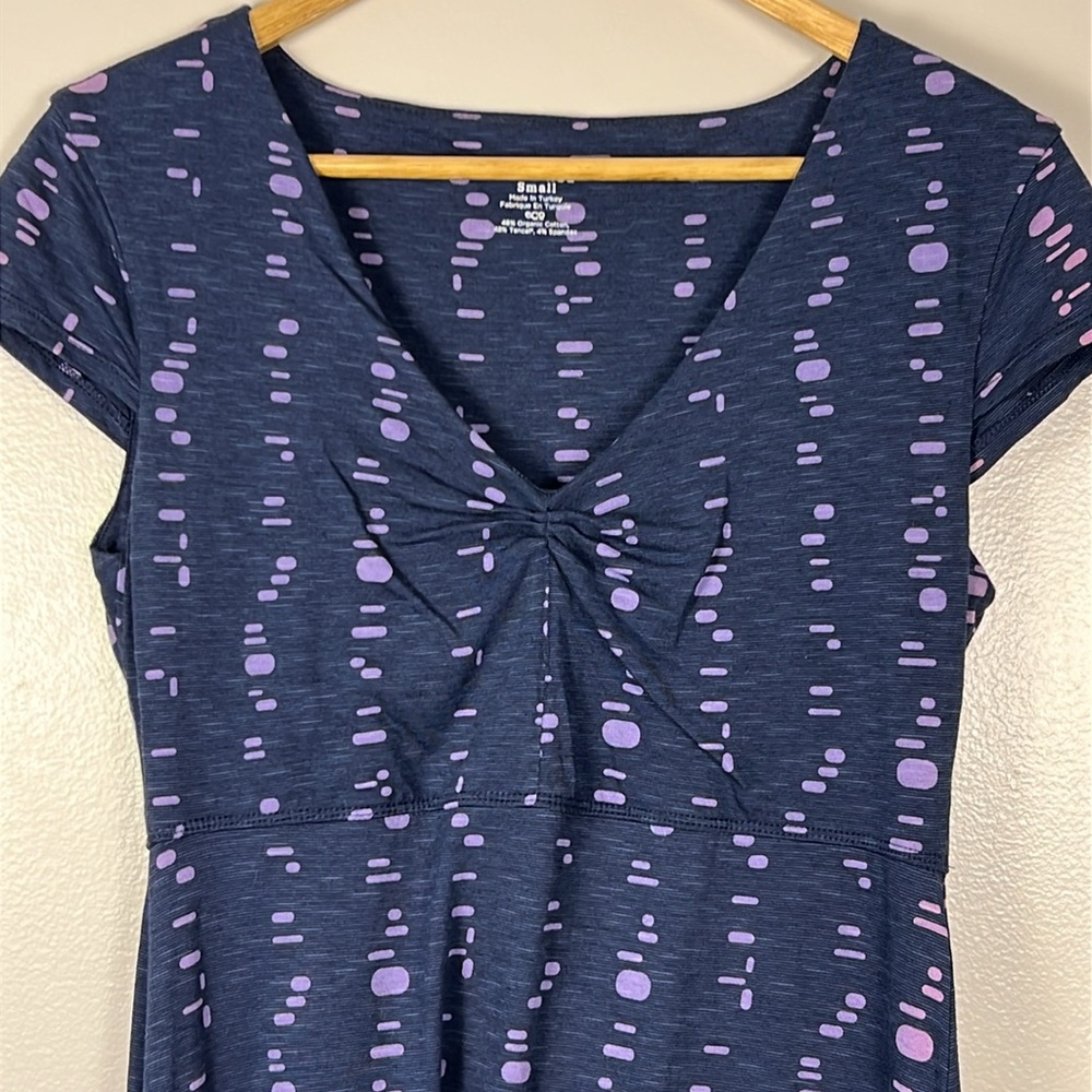 Toad&Co Rosemarie Navy and Light Blue Jersey Knit Dress Size Small EUC - Picture 14 of 16